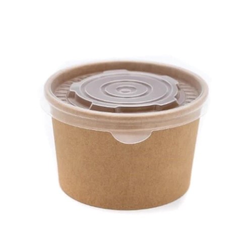 4oz kraft portion cup with plastic lids